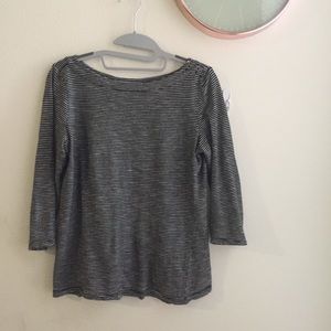{loft} striped 3/4 sleeve top